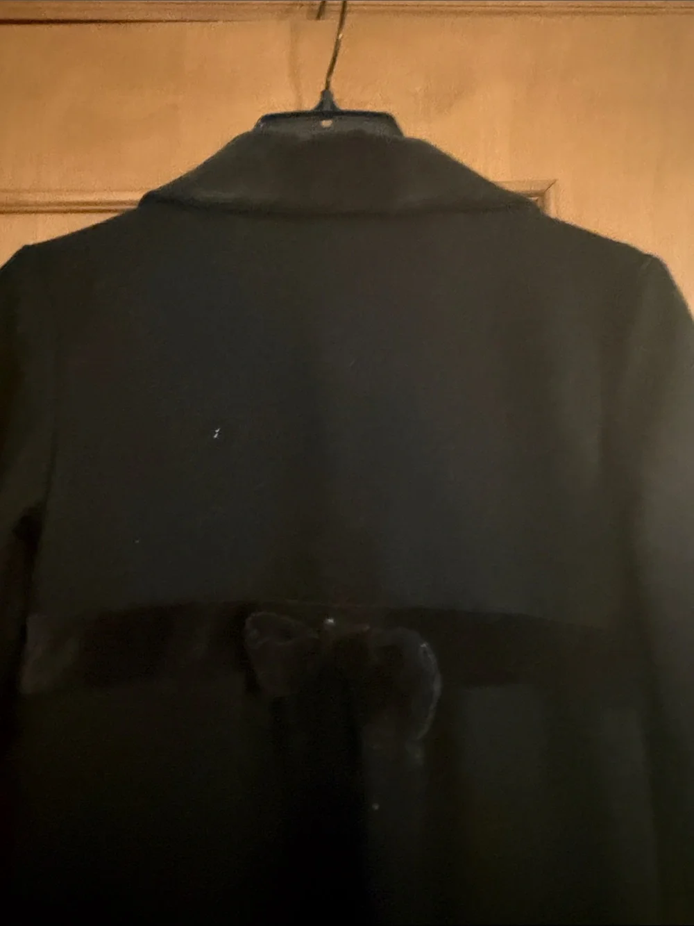 Gymboree Black Double-Breasted Pea Coat with Velvet Waist Trim